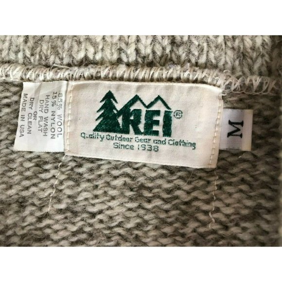 REI Sweater Pullover Shawl Collar Oatmeal Men's M
